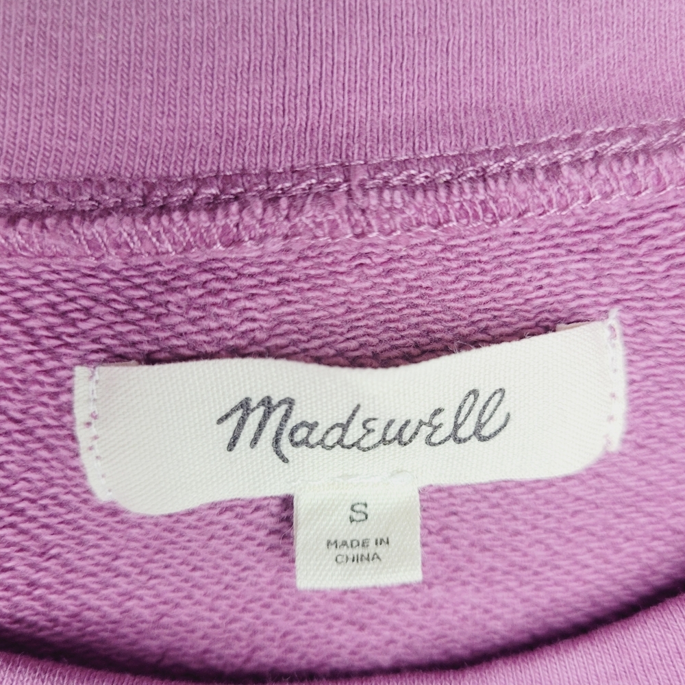 Madewell Women's (Re)sourced Cotton Cloudberry Sweatshirt Small Round Neck Easy - Picture 5 of 11